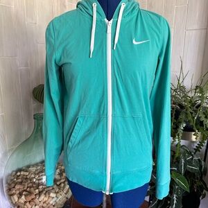 Nike Green Zip-Up Jacket with White Accents